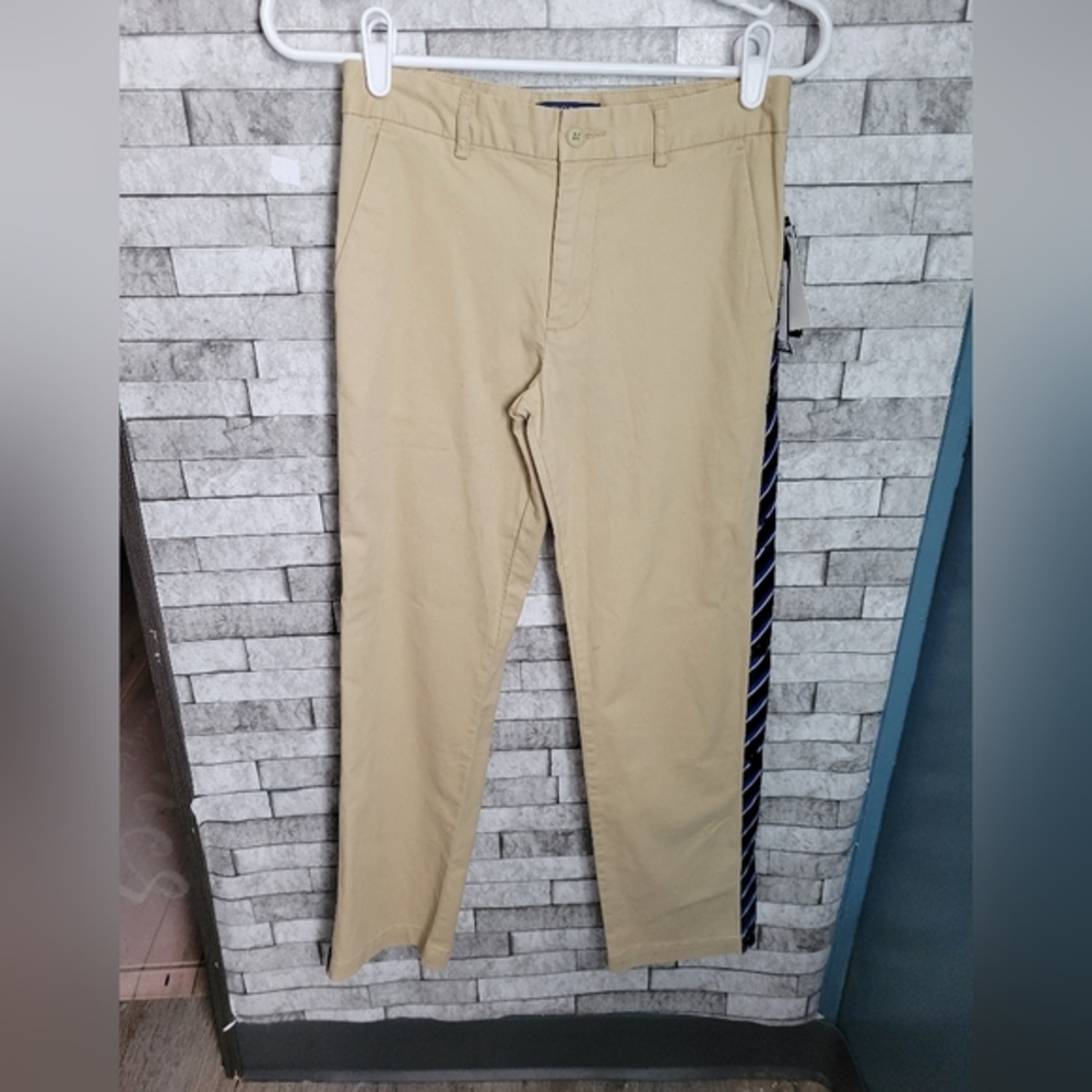 Polo Ralph‎ Lauren NWT Boys khaki pants w Tuxedo Stripe Tearaway